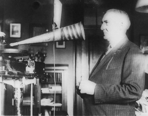 President Warren G. Harding recording his voice