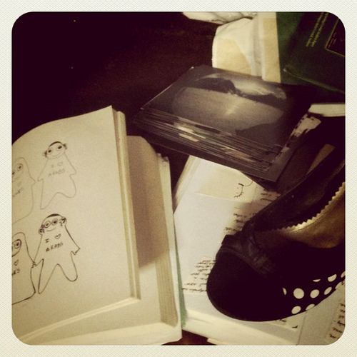 Going through personal archives burried deep in a basement.. Cleaning up and freeing self from past, by celinecelines on Flickr 