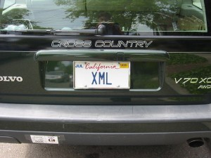 "XML" license plate from user anirvan on Flickr.