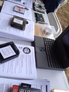 vintage media at the digital preservaiton booth, photo by Leslie Johnston