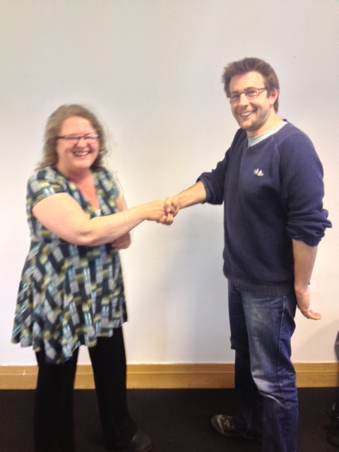 Winner of the developer's developer award: Pete Cliff from the British Library (with Bo Middleton from SPRUCE)